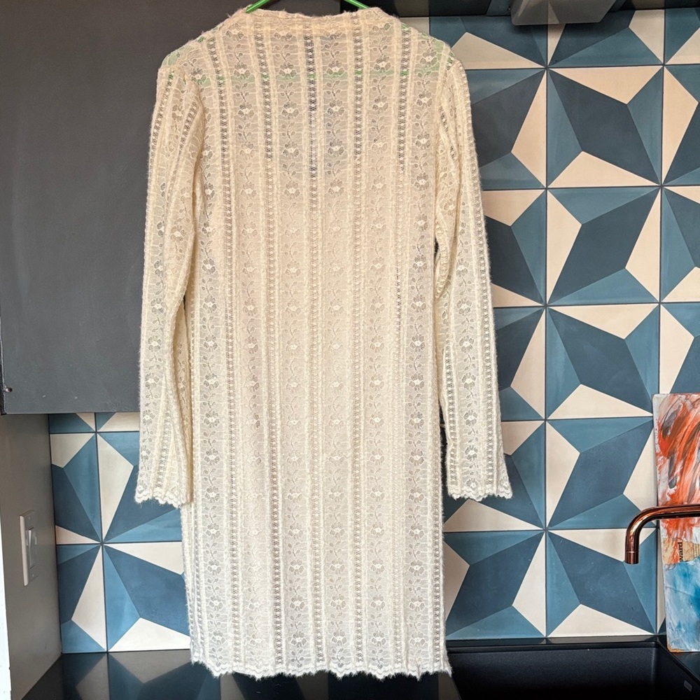 Steve Madden Cream Long Sleeve Lace Dress